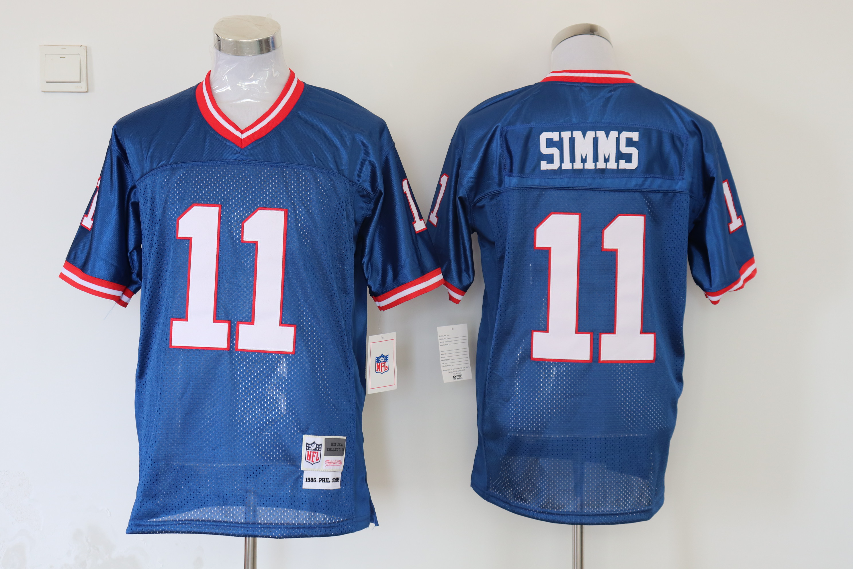 Men's New York Giants Phil Simms Mitchell & Ness Royal Legacy Jersey